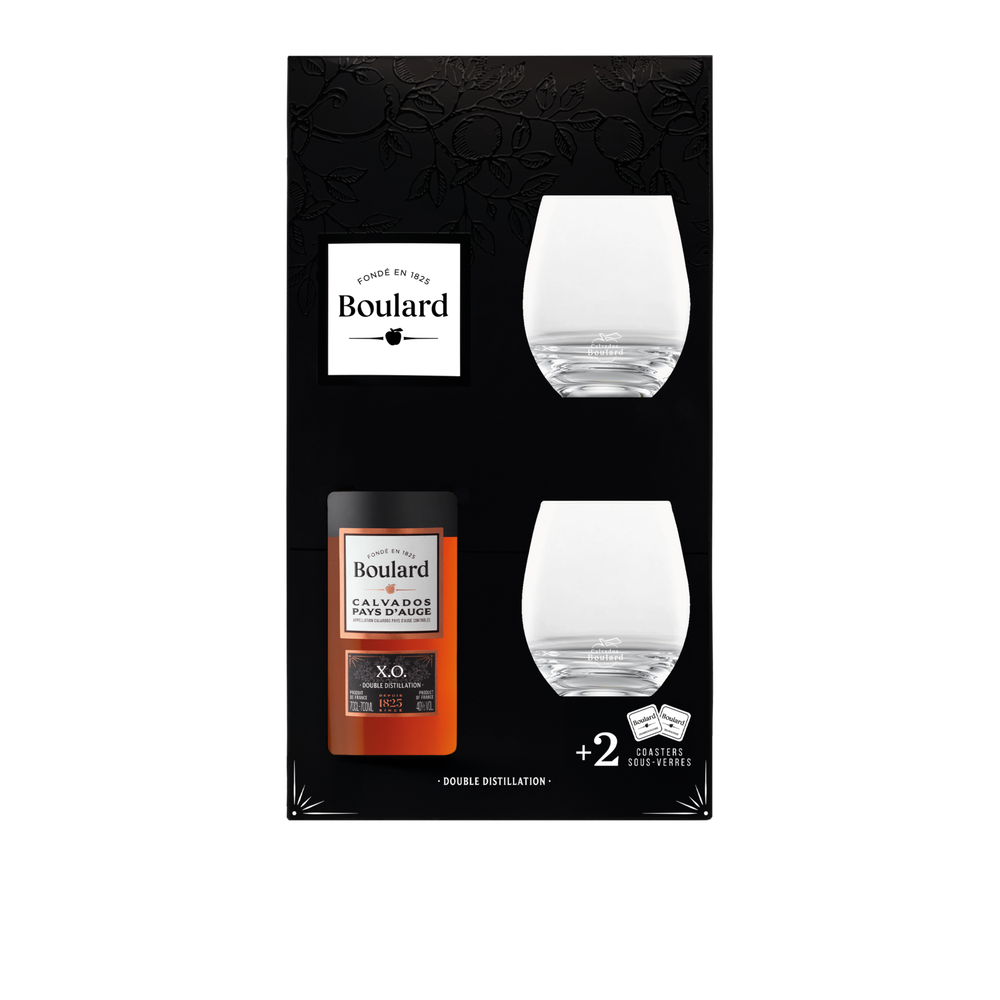 coffret x.o. + 2 verres